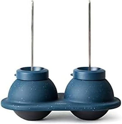 Houdini Swizzle Sphere Ice Mold, 2 Piece Tray, Navy by Rabbit