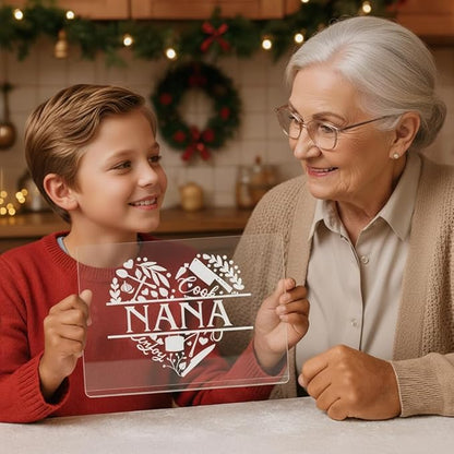 Nana Birthday Gifts from Grandchildren - Engraved Acrylic Cutting Board with Counter Lip, Clear Countertop Protector Cooking Gift for Nana Christmas Grandparent Day Presents Aesthetic Kitchen Decor - Image 2