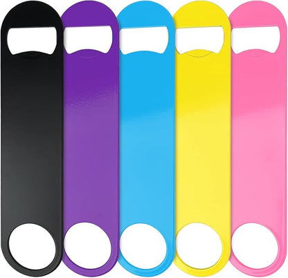 KTOJOY 5 Pack Stainless Steel Colorful Beer Bottle Opener Set, 7 Inch, Large Colorful Design, - Image 2