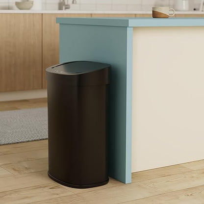 13 Gallon 50 Liter Garbage Can Kitchen Trash Can with Lid Automatic Sensor Touch Free Stainless Steel Waste Bin for Bathroom Bedroom Home Office,Black - Image 2
