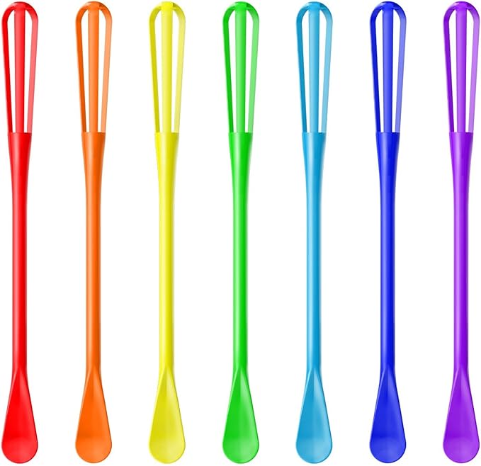 OYV Colorful Mini Whisk, Mini Spoon, Multifunctional Small Whisks for Cooking, Tiny Whisk 7 Pieces, Mini Small Wisk, for Blending, Whisking, Beating Ingredients, Mixing Sauces by OYV