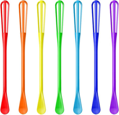 OYV Colorful Mini Whisk, Mini Spoon, Multifunctional Small Whisks for Cooking, Tiny Whisk 7 Pieces, Mini Small Wisk, for Blending, Whisking, Beating Ingredients, Mixing Sauces by OYV