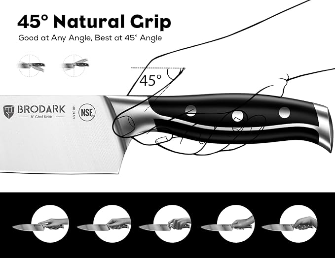 Kitchen Knife Set - Full Tang 15 Pcs Professional Chef Knife Set with Sharpener, Razor - sharp Knives Set for Kitchen, German Stainless Steel - Knife Block Set, Gift Box for Mom, Mothers Day - Image 6