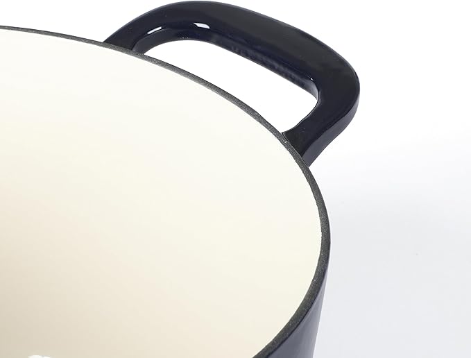 Martha Stewart Gatwick 7 QT Enamel Cast Iron Dutch Oven – Navy Blue, Heavy-Duty Durable Dutch Oven for Slow Cooking, Braising, and Baking - Image 4