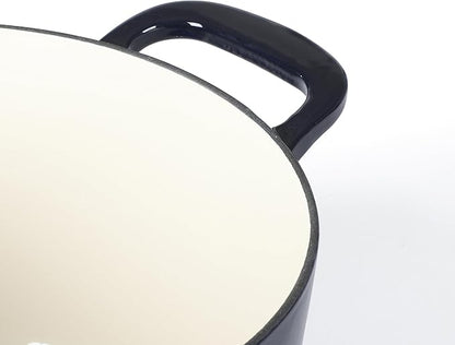 Martha Stewart Gatwick 7 QT Enamel Cast Iron Dutch Oven – Navy Blue, Heavy-Duty Durable Dutch Oven for Slow Cooking, Braising, and Baking - Image 4
