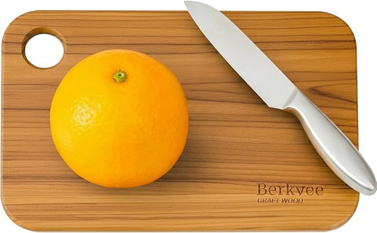 2 Pcs Berkvee Small Teak Wood Cutting Board for Kitchen– Mini Lightweight Wooden Cutting Board- BPA Free