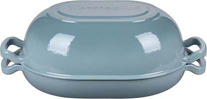 VORRINGARD Enameled Cast Iron Sourdough Bread Oven, Dutch Oven, Loaf Cast Iron Bread Pan for Homemade Bread Baking, Meatloaf Pan with Lid, 7QT, Sea Salt - Image 7