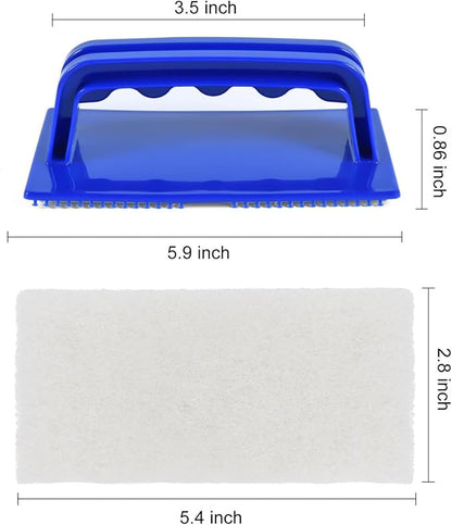 YoleShy Shower Scrubber Non-Scratch Bathtub Scrubber Heavy Duty Scrub Pad with Handle for Bathroom Tile Bathtubs Shower Tile Sink Pool Tile Spas (Blue) - Image 2