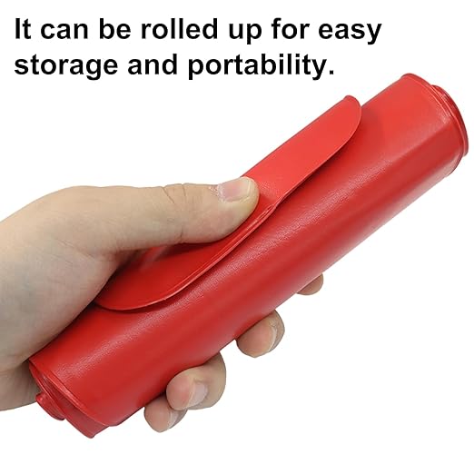 Flexible Foldable Oil Funnel, General Reusable Oil Change Draining and Filling Tool for Automotive Lawnmower Machine - Red