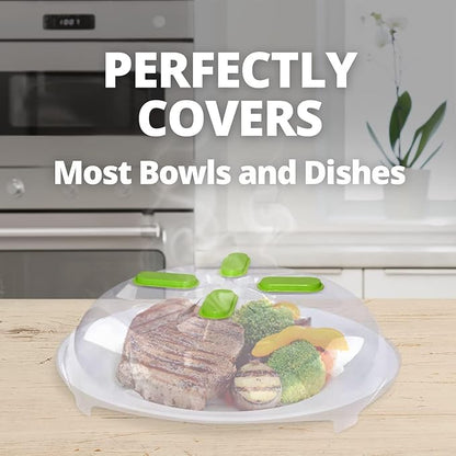 HOVER COVER Magnetic Microwave Cover for Food | Clear Microwave Splatter Cover | Microwave Plate Cover with Steam Vents | Food Grade Dish Cover | BPA-Free | Dishwasher Safe | Green - Image 10