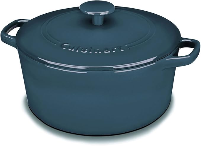 Cuisinart Chef's Classic Enameled Cast Iron Round Covered Casserole (Provencal Blue, 5- Quart) by Cuisinart