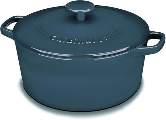 Cuisinart Chef's Classic Enameled Cast Iron Round Covered Casserole (Provencal Blue, 5- Quart) by Cuisinart