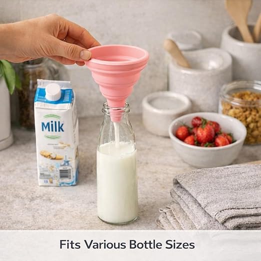 3PCS Silicone Funnel Set, Flexible Rubber Kitchen Funnels for Filling Bottles, Small Medium Large Food Grade Funnel for Essential Oils, Spices, Powder, Cooking, Liquid, Perfume, Flask - Image 4