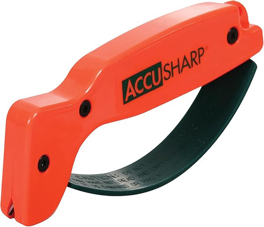 AccuSharp Knife Sharpener, Ergonomic Comfortable Handle, Compact & Easy to Use, Restore and Hone Straight & Serrated Knives, Blaze Orange by AccuSharpKnifeSharpeners