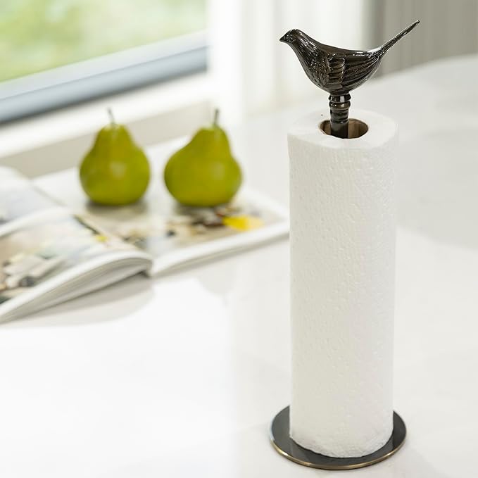 1 Luxurious Brass Paper Towel Holder countertop (Black) - Image 4