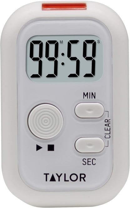 Taylor Multi-Alert (Sound, Light, Vibration) Digital Timer, Standard, White by Taylor