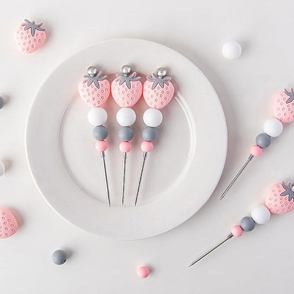 Icing Pin, Scriber Needle for Cake Decorating Strawberry Beaded Cookie Decoration Pin Professional Sugar Stir Pin for Baker