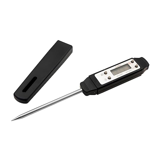 Meat Thermometer - Digital Food Thermometer for Cooking Kitchen - Automatic Calibration Pen Style Electronic Pocket Thermometer for Water Temperature, Barbecue (Black) by Ausenzup