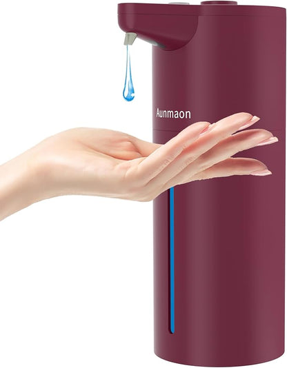 Automatic Soap Dispenser Touchless, Hands-Free, Multi Adjustable Volume, Long Battery Life, Compatible with Thick & Thin Dish/Hand Soap for Bathroom and Kitchen, Easy for Toddlers, Red by Aunmaon