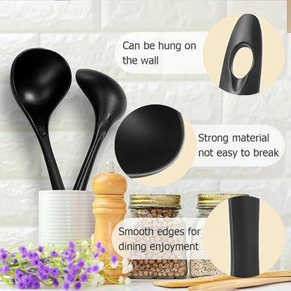 Large Plastic Serving Spoons,Disposable Heavy Duty Serving Spoons,Long Handle Scoop Soup Rice Ladle for Party Catering Buffet Restaurant,20 Pieces - Image 3