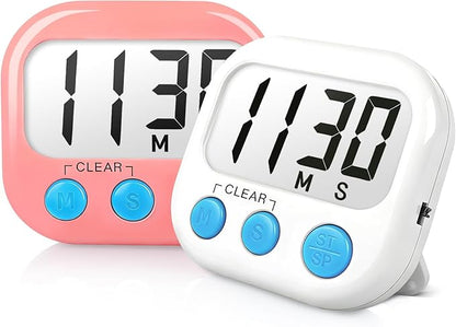 Classroom Timers for Teachers Kids Large Magnetic Digital Timer Teacher Supplies 2 Pack-Pink White by AOUCE