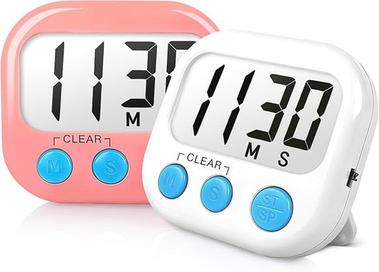 Classroom Timers for Teachers Kids Large Magnetic Digital Timer Teacher Supplies 2 Pack-Pink White by AOUCE