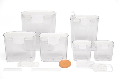 Progressive ProKeeper Baker's Airtight Kitchen Storage Canister Container Set for Flour, Sugar & More, Keeps Ingredients Fresh, with Accessories (White, 6- Piece) by ProgressiveInternational