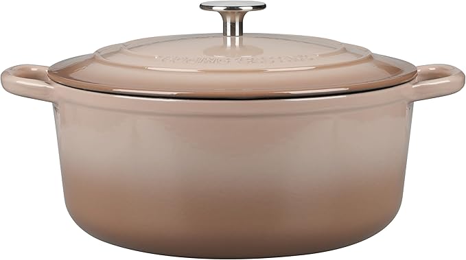 EDGING CASTING Enameled Cast Iron Dutch Oven Pot With Lid, 5.5 Quart, for Bread Baking, Cooking, Mocha - Image 2