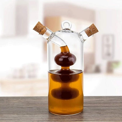 Olive Oil and Vinegar Dispenser Cruet Bottles, 2 in 1 Transparent Dual Glass for Kitchen Cooking Container - Image 6