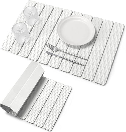 Stone Dish Drying Mats for Kitchen Counter, 24"(L)×16"(W) Wave - Pattern, Fast Drying Collapsible Dish Drying Mat, Eco-Friendly Absorbent Diatomaceous Earth Mats for Match Any Countertop by Lprmnnc