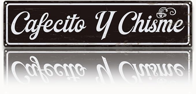 Coffee Metal Signs, Cafecito y Chisme Sign, Funny Coffee Home Decor, Farmhouse Wall Decor for Home Vintage Bar or Dorm, Coffees Station Decors, Decorative Metal Wall Signs 15.8x4 Inches by Unknown