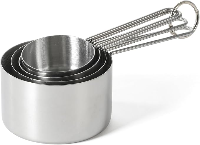 Martha Stewart Richburn 4-Piece Stainless Steel Measuring Cups Set – Durable and Accurate Kitchen Measuring Tools for Baking and Cooking by MarthaStewart