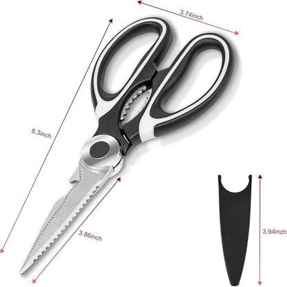 SZHLUX 2-Pack Kitchen Scissors Heavy Duty, Premium Sharp Kitchen Shears for Food, Fish, Meat, Bones, Poultry and Vegetables with Strong Stainless Steel Blades Multi Purpose Cooking Scissors - Image 3