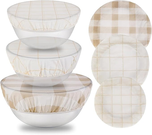 Tirphy Reusable Bowl Covers for Bread Proofing - Beeswax Bowl Covers Reusable 8/10/12 Inch - Elastic Cotton Cloth Sourdough Cover - Shower Caps for Sourdough Bread