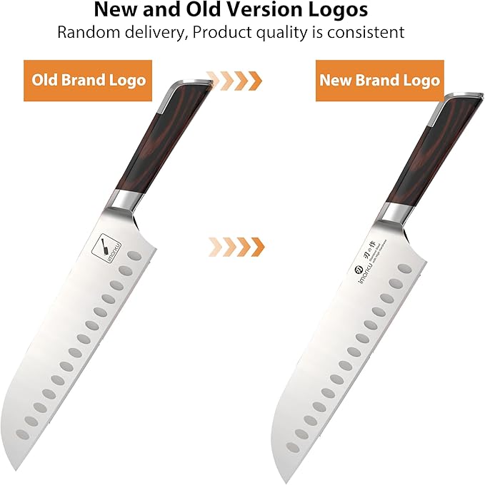 imarku Japanese Santoku Knife 7 Inch, Ultra Sharp Chef Knife, Professional Grade Powder High Carbon Steel Forged Kitchen Knife, PakkaWood Ergonomic Handle, Gifts for Women and Men - Image 3