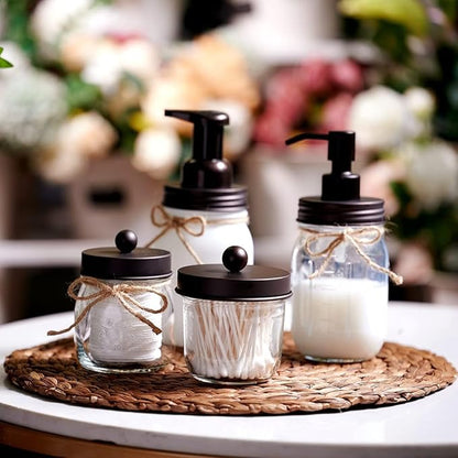 Amolliar Mason Jar Liquid Soap Dispenser Lid, Rust Proof Stainless Steel, Cute Farmhouse Decor for Kitchen, Bathroom, Bath, Refill Liquid Soap Pump for Hand Soap, Dish Soap, Lotion Soap, Bronze 1 Pack