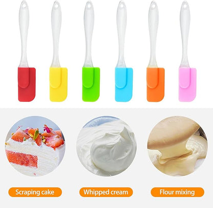 ZukoCert 6 Piece Mini Silicone Spatula Set, Small Heat-Resistant Rubber Spatulas for Baking, Cooking, Mixing, Non-Stick Kitchen Tools for Cooking & Baking