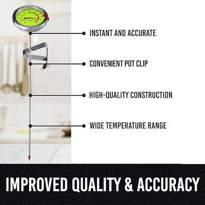 CRAFT911 Candy Thermometer with Pot Clip - Deep Fry Oil Thermometer for Frying and Candle Making (Lemon) - Image 2