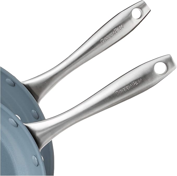 GreenPan Lima Hard Anodized 8" 10" & 12" Frying Pan Skillet Set, Ceramic Nonstick, PFAS-Free Nontoxic Pots & Pans, Oven & Broiler Safe, Stainless Steel Handles, Cookware for Eggs & Omelet, Gray - Image 10