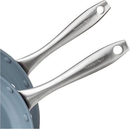 GreenPan Lima Hard Anodized 8" 10" & 12" Frying Pan Skillet Set, Ceramic Nonstick, PFAS-Free Nontoxic Pots & Pans, Oven & Broiler Safe, Stainless Steel Handles, Cookware for Eggs & Omelet, Gray - Image 10