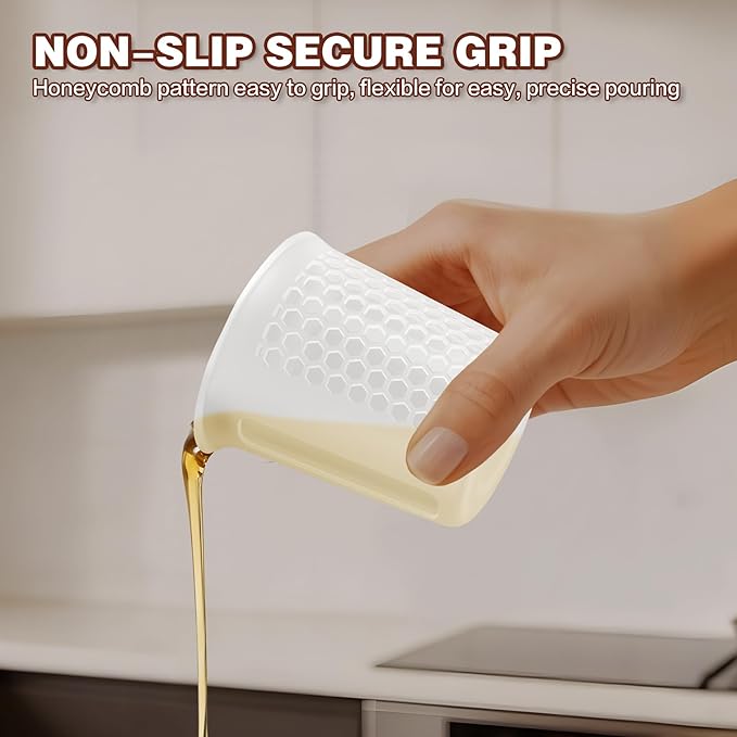 Silicone Measuring Cups Set 10Pcs 125ml for Cooking Reusable Baking Supplies Silicone Flexible Melting Measure Cup for Butter, Chocolate
