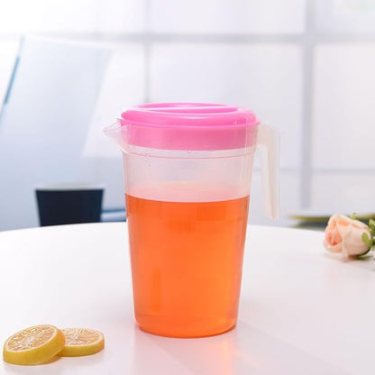 Honeydak 6 Pcs 70 Oz Round Clear Plastic Pitcher with Lid & Handle for Water Iced Tea Beverages (6 Packs Assorted Color) Jarras Para Aguas Frescas Plastic Pitcher for Easy Pouring - Image 7