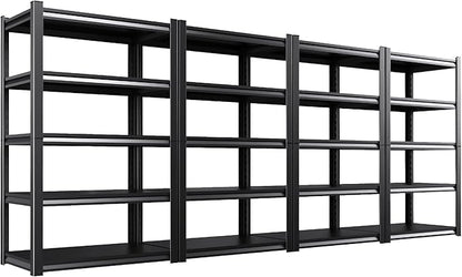 Set of 4 71"H Garage Shelving-2050LBS 5 Tier Storage Shelves,Adjustable Heavy Duty Metal Shelving Unit and Storage Large Rack,Utility Steel Shelf For Shop Warehouse Industrial Pantry 71"x35"x16"