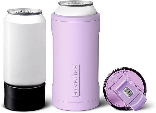 BrüMate Hopsulator Trio 3-in-1 Insulated Can Cooler for 12oz / 16oz Cans + 100% Leak Proof Tumbler with Lid | Insulated for Beer, Soda, and Energy Drinks