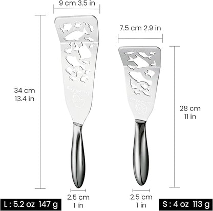 Stainless Steel Fish Spatula Set – Funky Fish Edition, 1 Large Fish Turner + 1 Small Metal Spatula, Ultra-Thin Edge for Easy Turning & Flipping, Ergonomic Non-Slip Handle, Dishwasher Safe - Image 9