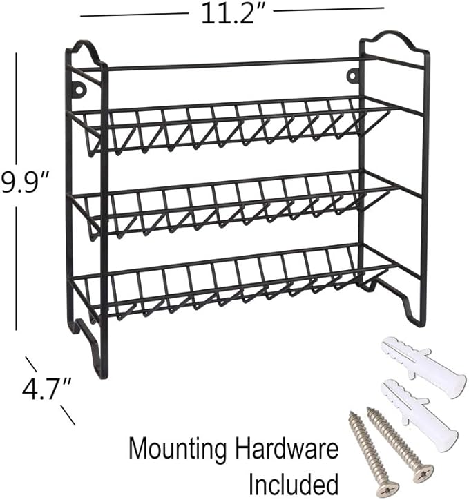 SWOMMOLY Spice Rack Organizer with 18 Empty Square Spice Jars, 396 Spice Labels with Chalk Marker and Funnel Complete Set, Spice Organizer for Countertop, Cabinet or Wall Mount, Black - Image 7