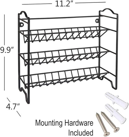 SWOMMOLY Spice Rack Organizer with 18 Empty Square Spice Jars, 396 Spice Labels with Chalk Marker and Funnel Complete Set, Spice Organizer for Countertop, Cabinet or Wall Mount, Black - Image 7