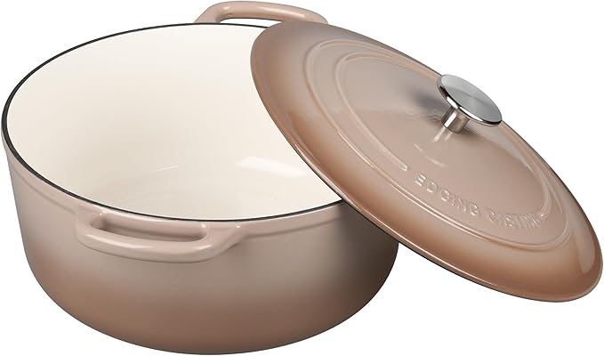 EDGING CASTING Enameled Cast Iron Dutch Oven Pot With Lid, 5.5 Quart, for Bread Baking, Cooking, Mocha - Image 4
