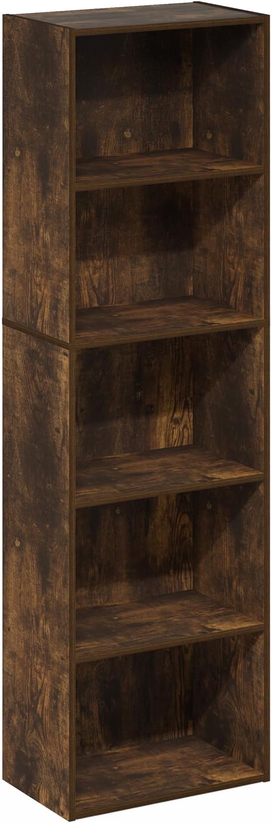Furinno LUDER Book Shelf, 5-Tier Bookshelf, Bookcase with Open Shelves, 9.4 x 15.8 x 52, Easy Assembly, for Living Room, Bedroom, Home Office, Amber Pine - Image 6
