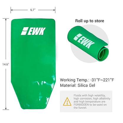EWK Flexible Oil Funnel, Spill-Free, Reusable Moldable Funnel for Clean Oil Changes, Car & Motorcycle Maintenance, Coolant & Fluid Draining, Easy Store Roll-Up Design - Image 2